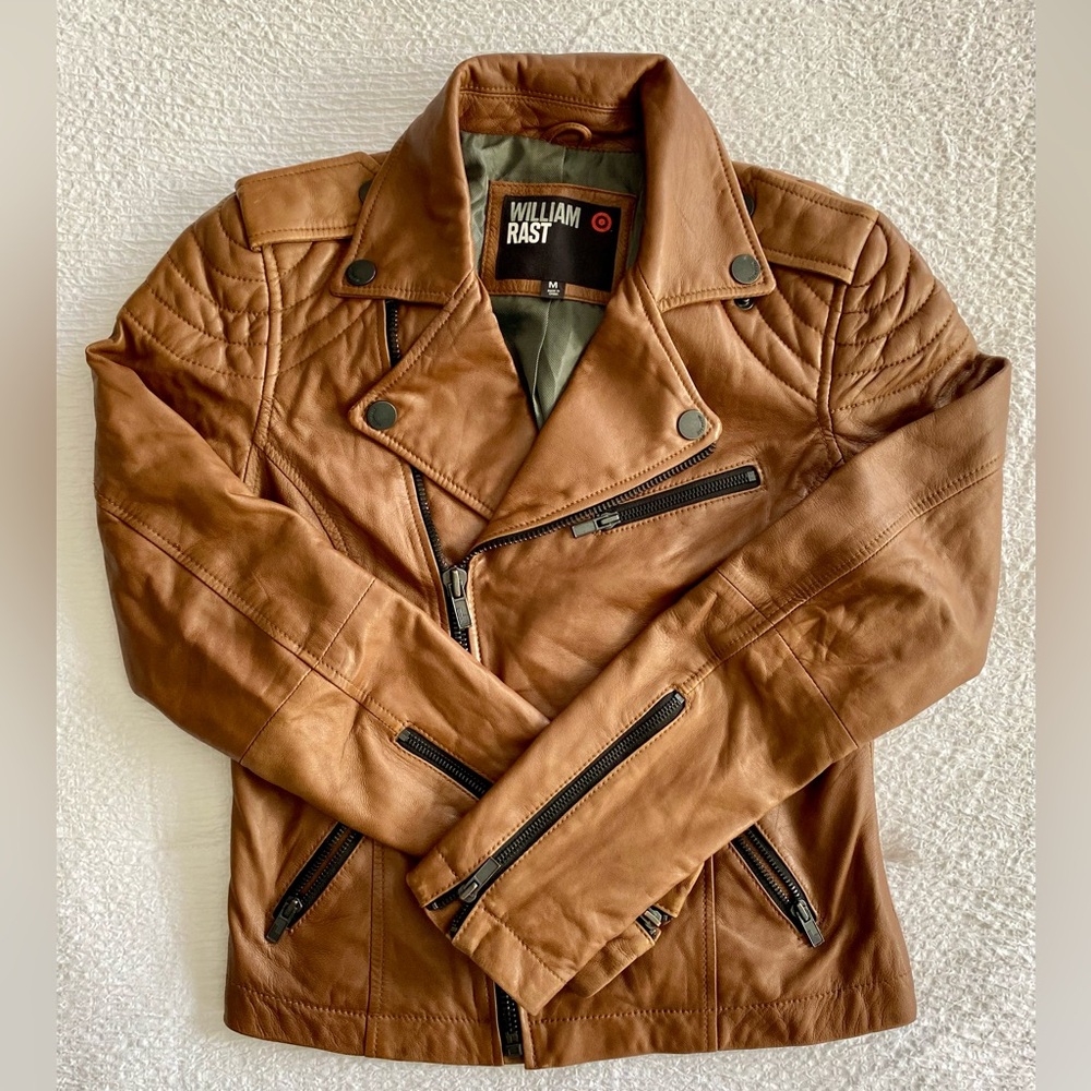 William Rast 100% Lamb Leather Racer Jacket. Women’s size M